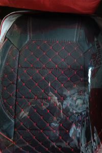 Kırmızı Nakışlı Oto Koltuk Kılıfı